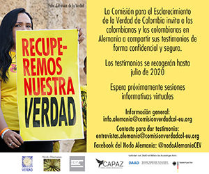 Plakat der Wahrheitskommision Kolumbiens